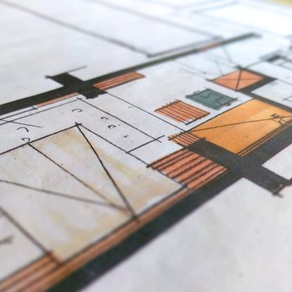 Skizze der neuen Hotelzimmer